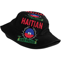 Chapeau Bob Fitspi Imprimé National Haïtien Teint à la Main Double Face pour Homme – Protection Solaire Estivale Extérieure Haïti