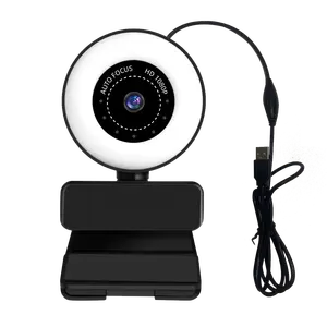 Hot Jual HD 2MP 1080P Webcam USB 2.0 PC Kamera dengan Mic dengan Mengisi untuk Online Pelajaran Pertemuan