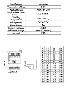 Conector de paso de 1.0mm, terminal macho/hembra, carcasa para cable, conector de pines, suministro de fábrica JST, conectores de 2-20 pines - Product Image 2