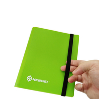 Carpeta de tarjetas coleccionables de plástico PP multicolor de 9 bolsillos, tira elástica, cargador superior de cuero, álbum de fotos