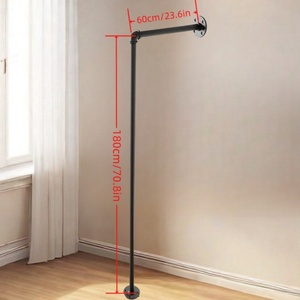 Công Nghiệp Steampunk Phong Cách Treo Tường Hàng May Mặc Đường Ray Đa Năng Ống Quần Áo Kệ Treo Thanh Cho Tủ Quần Áo Bán Lẻ Hiển Thị - Product Image 3