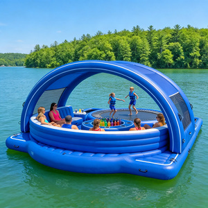 Bateau flottant gonflable d'extérieur en PVC pour 6 à 8 personnes, capacité de charge de 540 kg, avec tente, en stock d'usine, vente en gros - Product Image 4