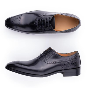 Men's Luxury Oxford Dress Shoes New Style Handmade Genuine Leather Upper Breathable Lace-Up Factory Wholesale Price Walking - Product Image 1