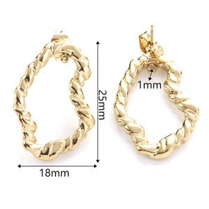 Hoop <b>Earrings</b> <b>Wings</b> Shape Gold Tone Irregular Design Fashion Jewelry - Product Image 2