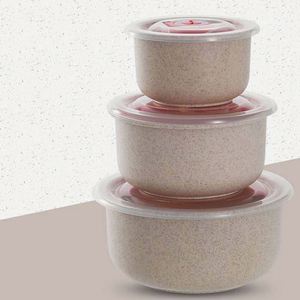 Juego de Recipientes para Almacenamiento de Alimentos con Indicador de Fecha, Ecológicos, de Paja de Trigo, 3 Piezas, 300ml, 500ml, 900ml - Product Image 3