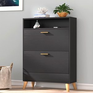 Free Standing <b>Shoe</b> Organizer With 2 Flip Drawers for Entryway, Narrow 3 Tier Entryway Hidden <b>Rack</b> Doors KEYA-P4 Free Standing Sh - Product Image 5