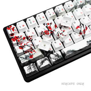 Wang jiang Plum Blossom Keycap 68 Key Dye Subbed Neuheit OEM-Profil Keycap 68 Tasten für <span class=keywords><strong>RK68</strong></span> GK68X GK68XS Keyboard Keycaps - Product Image 3