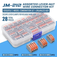 Kit de 28 connecteurs rapides pour fils, bornes 2P 32A 250V, en cuivre étamé, pour câblage de lampes domestiques
