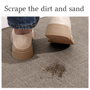 Tapis de porte rectangulaire antidérapant en fibre de polyester pour salon, entrée, motif Paisley - Product Image 3