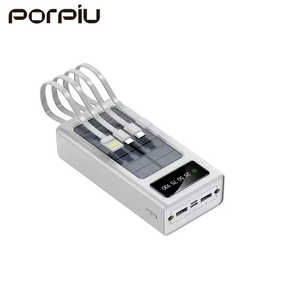 PORPIU Vente Chaude 30000mah <span class=keywords><strong>Portable</strong></span> Banque D'énergie <span class=keywords><strong>Solaire</strong></span> avec 2A <span class=keywords><strong>Chargeur</strong></span> Rapide 4 Câbles Interface D'entrée Micro USB - Product Image 5