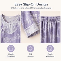 Ensemble 2 pièces pour femmes HDS640, haut à manches longues et pantalon en jacquard teint en fil, tenue décontractée pour femmes