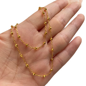 Live stream source: French-style light luxury necklace for women, Instagram-worthy design, round beaded <b>cross</b> <b>chain</b> choker, - Product Image 5