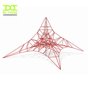 Structure de jeu d'escalade pour enfants avec filet de cordes, pyramide, tunnel en PE et PP - Product Image 2