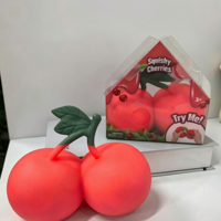Grosir Pabrik Mainan Remas Mini Bentuk Ceri Ganda Merah Realistis Super Lembut Slow Rising Squishy Usia 14 Tahun ke Atas
