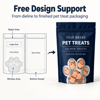 Sachet d'emballage plastique personnalisé pour aliments pour animaux de compagnie, pochette verticale refermable avec fermeture éclair thermoscellable Doypack pour friandises pour chats et nourriture pour chiots