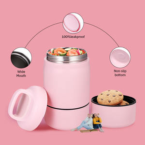 Barattolo di cibo isolato doppio vuoto portatile con Logo personalizzato per tornare a scuola mantenendo caldo freddo per bambini adulti - Product Image 6