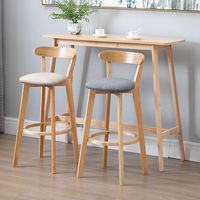 Chaise de bar moderne en bois massif de style nordique, dossier luxueux, résistante à l'eau, pour l'extérieur