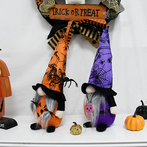 Decorazioni Gnome fatte a mano di Halloween 2 pezzi Tomtes svedesi ornamenti di peluche con decorazioni natalizie a pipistrello ragno - Product Image 3