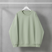 Kaos Pria Musim Dingin 300g Katun/Poliester Dua Sisi Model Drop-shoulder Kerah Bulat Longgar Tanpa Lapisan Klasik Serbaguna