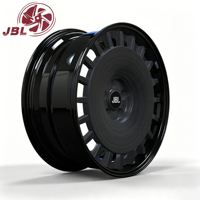 Jantes forgées deux pièces à déport profond 18-26 pouces, disque fermé, noir brossé, rivets, lèvre large, en alliage d'aluminium 20mm/25mm pour voiture de tourisme