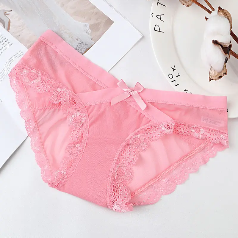 nk110 Japanese new student girl brief milk silk water soluble lace low waist underwear college women's panties