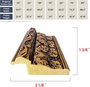 Marco de TV de Nogal Dorado Antiguo, Compatible SOLO con <span class=keywords><strong>Samsung</strong></span> The Frame TV y Pro Antique Gilded Walnut - Product Image 2