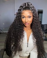 Perruques brésiliennes sans colle, ondulées, avec dentelle transparente HD, cheveux Remy pré-épilés, densité 250 %, avec baby hair, pour femme noire
