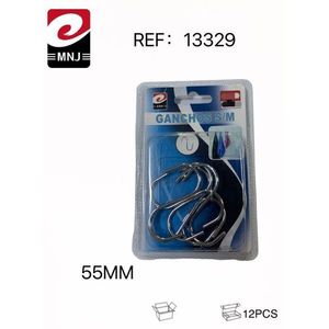 Ganchos Metálicos de Pared de Hierro de 55 mm, Tamaño Mediano, para Colgar Ropa - Product Image 1