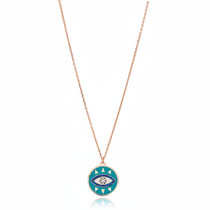 Saphir Pierre Émail Oeil Conception Charme Pendentif En Gros 925 Bijoux En Argent Sterling - Product Image 2