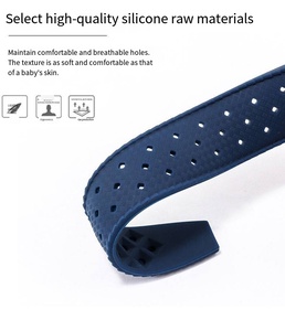 <span class=keywords><strong>Bracelet</strong></span> de montre classique en <span class=keywords><strong>silicone</strong></span> respirant de 18 mm, 20 mm, 22 mm, étanche, pour Rolex Submariner, Tudor Submariner - Product Image 4