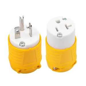 Set of 20A 125V Cord Replacement Plug Receptacle, NEMA 5-20P Replacement Plug NEMA 5-20R Replacement Connector, ETL/cETL Listed