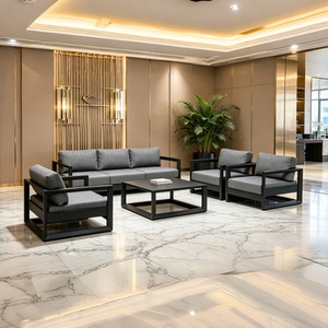 Ensemble <span class=keywords><strong>de</strong></span> canapés d'extérieur robustes résistants aux intempéries, meubles <span class=keywords><strong>de</strong></span> <span class=keywords><strong>jardin</strong></span> en aluminium imperméables, canapé <span class=keywords><strong>de</strong></span> conversation, table basse pour hall et patio - Product Image 1