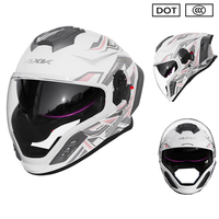 Casque de moto intégral à double visière, design aérodynamique avec spoiler, doublure respirante et confortable, casque de moto de course