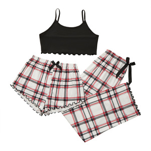 SFY-Y873 nuovo arrivo pantaloncini da donna <span class=keywords><strong>pigiama</strong></span> 3 set fiocco fiore di ciliegio abito da casa <span class=keywords><strong>pigiama</strong></span> Sexy da donna - Product Image 4