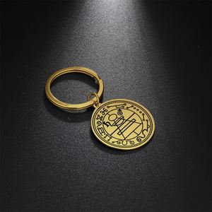 จี้กุญแจรูปทรงปิดผนึกแห่งความลับของโซโลมอน  พร้อมสัญลักษณ์หกเหลี่ยม  เครื่องรางเสริมดวงโชคลาภ  ทำจากสแตนเลสสตีล - Product Image 5
