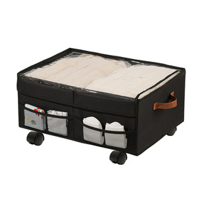Cubo de almacenamiento con <span class=keywords><strong>ruedas</strong></span>, contenedor de almacenamiento rodante para vehículos, caja organizadora gruesa debajo de la <span class=keywords><strong>cama</strong></span> con <span class=keywords><strong>ruedas</strong></span> para coche, caja de almacenamiento de viaje para acampar - Product Image 2