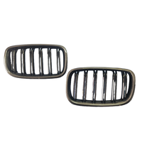 Grille de calandre double ligne pour BMW X5 X6 E70 E71 2009 Carbon Fiber Gloss Black Double Line Front Car Grille Guard