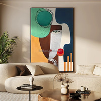 Grande œuvre d'art abstraite moderne, peinture à l'huile texturée colorée peinte à la main sur toile pour l'hôtellerie