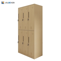 Dressing Armoire de gym en métal pour le personnel Organisateur de casiers scolaires Casier tout en acier à grain de bois