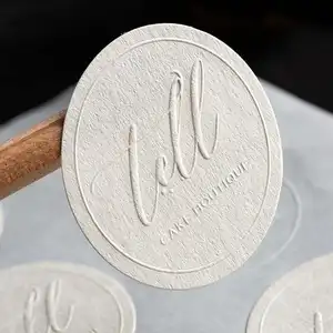 Logotipo pessoal em cores brancas, adesivo de vinil pequeno em relevo para embalagem de selos, usado