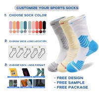 Chaussettes de sport unisexes respirantes avec logo personnalisé, coussinées, pour le basketball, le cyclisme, la randonnée, le ski, la course à pied, les sports de plein air