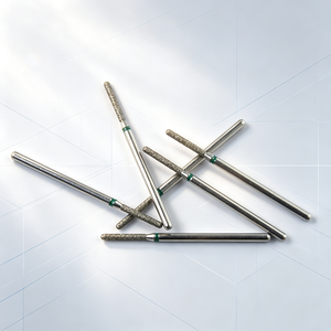 Fraise <span class=keywords><strong>diamant</strong></span>ée électrolytique HP à grain grossier pour laboratoire <span class=keywords><strong>dentaire</strong></span>, réduction rapide céramique PFM, tige 2,35 mm, longueur 45 mm, boîte de 30 pièces, OEM - Product Image 4