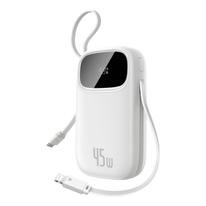 Banque d'alimentation <span class=keywords><strong>Baseus</strong></span> 45W 20000mAh avec câble USB-C et IP rétractable intégré 10000mAh pour iPhone 17 16 15 Samsung S25 Xiaomi Poco - Product Image 2