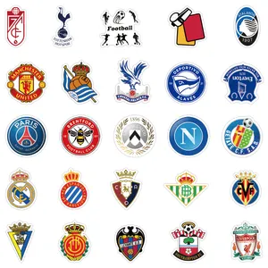 Stiker Cetak Kustom Vinyl Football Club Logo Die Cut Ramah Lingkungan Warna Campuran Bahan PVC Football Club Logo Stiker