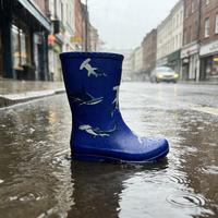 Bottes de pluie mi-mollet légères en caoutchouc pour bébés garçons, motif animalier tendance, antidérapantes et faciles à nettoyer