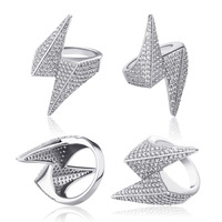2025 disesuaikan mikro Pave Pria Wanita Mode Cincin petir perak emas mawar emas disepuh 14K Zircon mikro Pave cincin bertatahkan