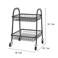 Chariot à roulettes multifonction en treillis métallique à 3 niveaux pour le rangement de la cuisine Chariot utilitaire en métal pour l'artisanat avec 2 roues verrouillables