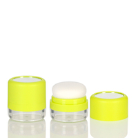 Conteneurs de poudre vides, mini boîte de poudre compacte ronde noire, emballage de maquillage cosmétique avec houppette de poudre