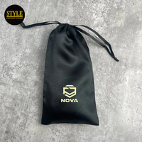 Promotion en gros : Sacs à cordon réutilisables et durables en satin polyester et soie, 12,5x25cm, avec logo personnalisé pour le rangement de cosmétiques et de bijoux