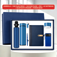 Coffret Cadeau Client : Bouteille Thermos, Stylo Signature, Clé USB, Bloc-notes, Parapluie, Enceinte sans fil, Chargeur portable - Vente en gros ODM